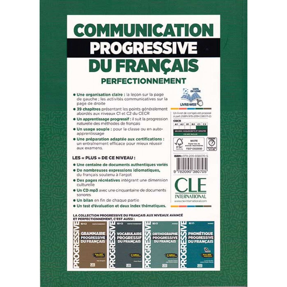 Communication progressive du francais: Perfectionnement C1/C2 - Livre ...
