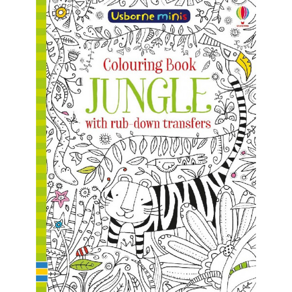 Colouring Book. Jungle with Rub Down Transfers 