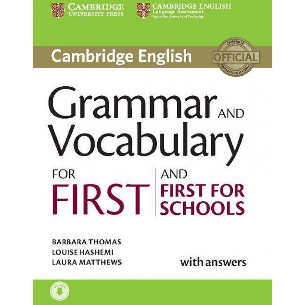 Grammar and Vocabulary for First and First for Schools Book with Answers and Audio 